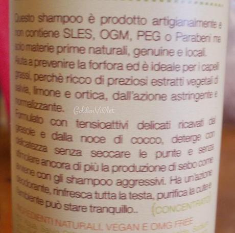 La Saponaria ~ Shampoo salvia&limone; per capelli grassi