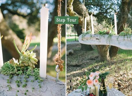 candelabra with succulents