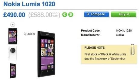 Si parte da 588 sterline nei pre-ordini in UK con Clove ed Expansys per il Lumia 1020
