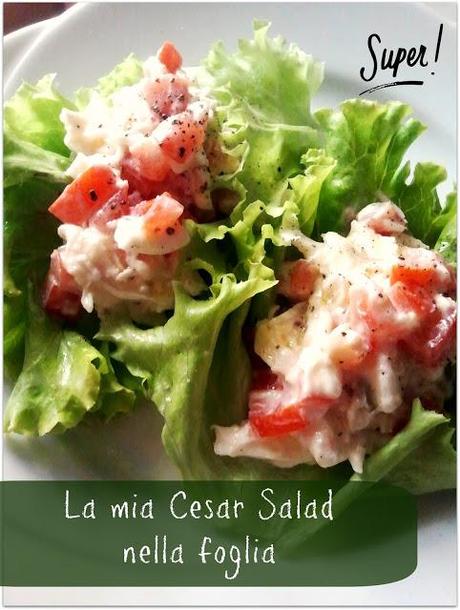 La mia cesar salad nella foglia