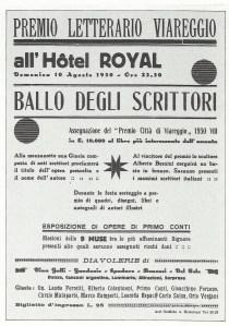 Locandina Ballo degli Scrittori 1930 - foto tratta da Nuova Viareggio Ieri -N.8-agosto 1993 