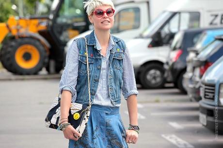 In the Street...Elisa Nalin...Denim + Military Colored Stars, Paris