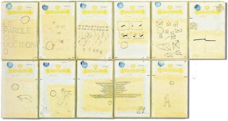 Alighiero Boetti, Undici fogli afghano-etruschi, 1976, Tecnica mista, 11 elementi 30x20 cad