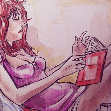 Another detail of the drawing onemorerednaima.blogspot.com #drawing #comics #graphicnovel #girl #reading #girlfriend #sgrav #her #onemorerednaima #graphicnovel