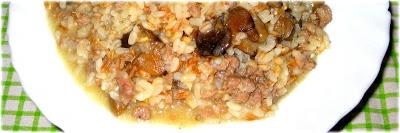 RISOTTO AI 3 CEREALI CON FUNGHI E SALSICCIA