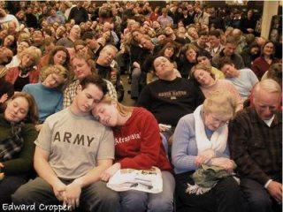 sleeping crowd