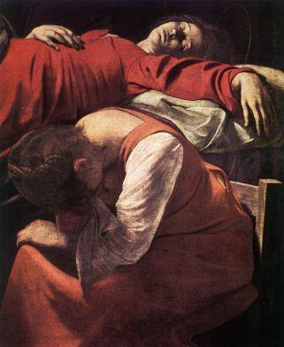 Caravaggio - Particolare della morte della Vergine