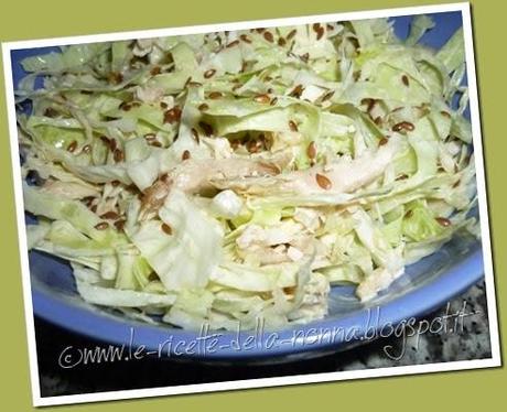 Insalata di pollo con cavolo cappuccio, maionese e semi di lino (7)