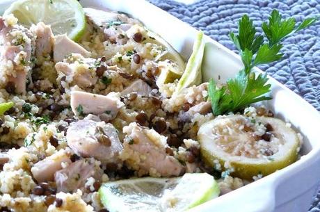 Cuscus con pollo al lime e lenticchie