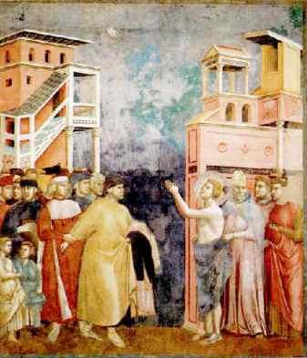 Francesco si spoglia davanti al vescovo