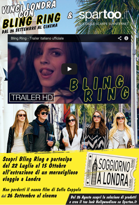 Bling Ring e Spartoo - Vinci un viaggio a Londra!