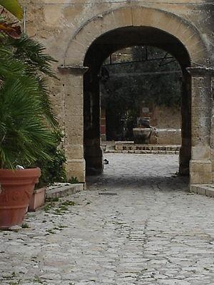 English: Scopello's entrance, Castellammare de...