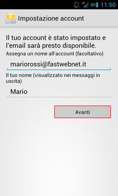 Come configurare Email con Fastweb su dispositivi Google Android.