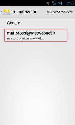 Come configurare Email con Fastweb su dispositivi Google Android.