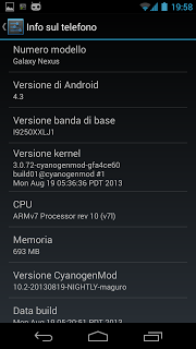 CyanogenMod 10.2 Nightly 20130819 su Galaxy Nexus: recensione