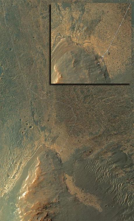 Opportunity traverse map sol 3398