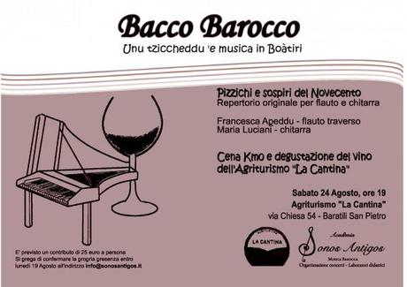 Baratili San Pietro: sabato 24 agosto a La Cantina Bacco Barocco