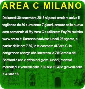 AREA C MILANO tagliandi accesso e pagamento