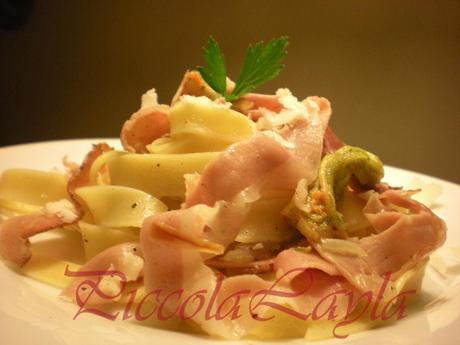 fettuccine fiori di zucca e speck (7)b