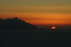 Marettimo seen from Favignana, Sicily, Italy