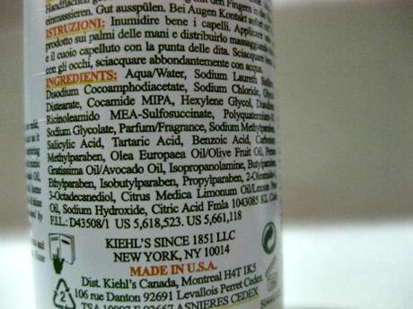 KIEHL'S, Shampoo Olive Fruit Oil e balsamo Amino Acid [REVIEW]