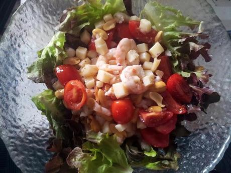 Insalata di gamberetti e arachidi - Shrimps and peanuts salad - Salade de crevettes and cacahoutètes