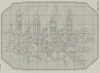 Schemi per il filet: Centro con le 4 candele dell'Avvento