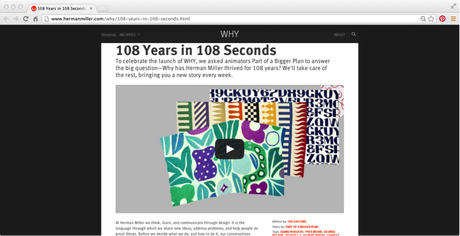 108 years in 108 seconds by Herman Miller Product design & social media: top 8 customer oriented campaigns