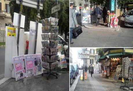 Marciapiedi, piante, edicole. Tutto lo schifo attorno a Piazza della Repubblica. E gli alberi sono ad oggi un pericolo pubblico notevolissimo