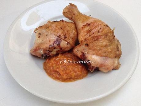 Pollo al barbecue con salsa Dip ai peperoni