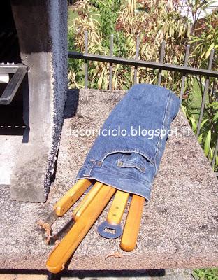 Borsa porta-attrezzi barbecue, di jeans