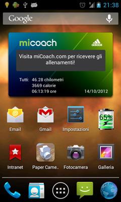 Adidas micoach widget