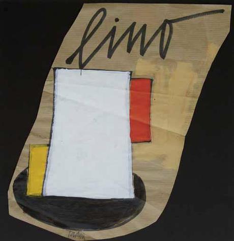 Emilio Tadini, Lino, 1996, Tecnica mista su carta da pacco, 32x32