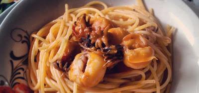 Spaghetti with squids