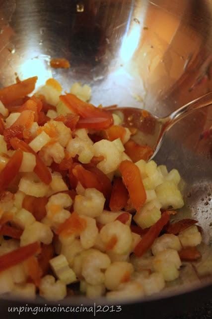 Conchiglie integrali con bottarga e sedano