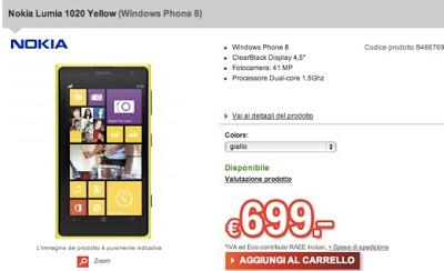 Prenotate il vostro Nokia Lumia 1020 presso N-Store con Redcoon