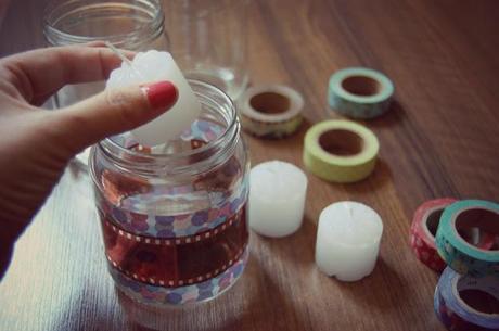 Tutorial: Jar Lanterns with film negatives and washi tape!