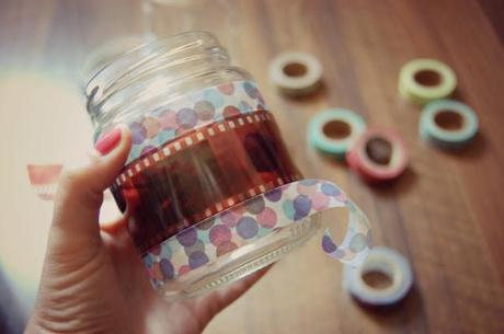 Tutorial: Jar Lanterns with film negatives and washi tape!