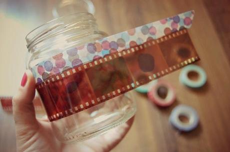 Tutorial: Jar Lanterns with film negatives and washi tape!