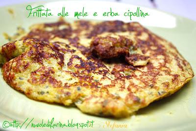 Frittata alle mele e erba cipollina