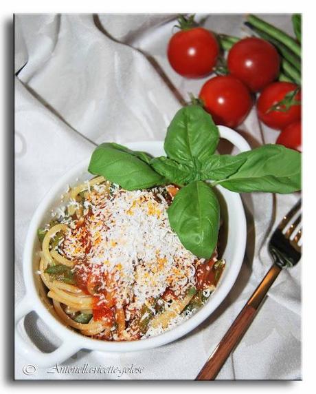 “Spaghetti con fagiolini al ragù di carne”