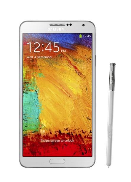 Galxy Note3 002 front with pen Classic White 442x610 Samsung Galaxy Note 3   specifiche tecniche e primi hands on video!
