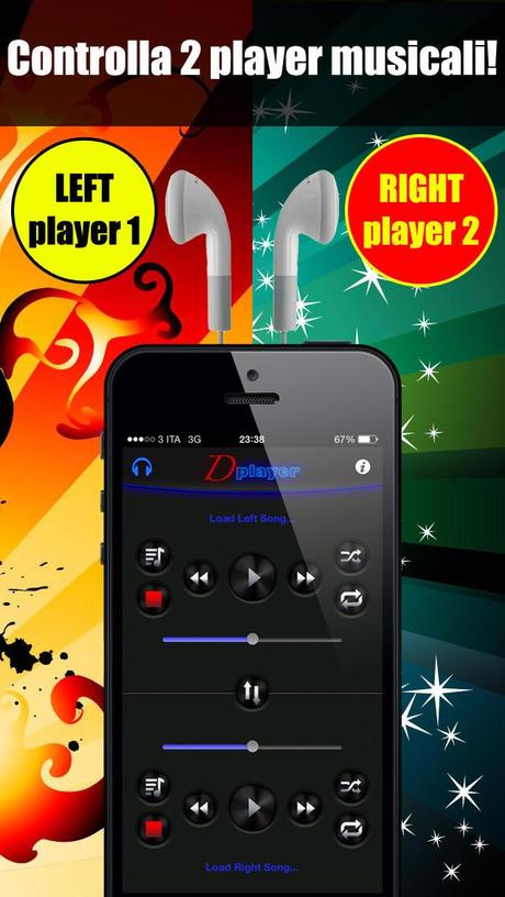 Double Player for Music with Headphones (Ascolta 2 canzoni contemporaneamente con le cuffie) iPhone