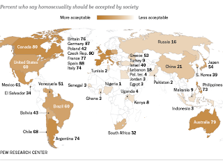 Una mappa mondiale dell'omofobia