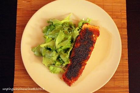 Salmone al wasabi e semi di papavero