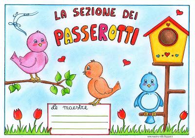 Per la porta della sezione: cuccioli, pesciolini, passerotti, gabbiani, leoncini ed orsetti!