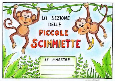 Per la porta della sezione: le scimmiette!