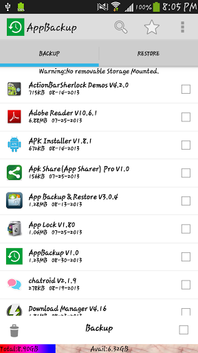  Android utility   App Backup and Restore to sd   per tenere al sicuro le vostre app e i vostri dati