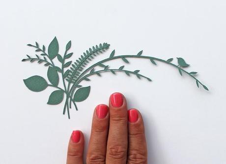 Tiny botanical paper cut