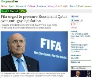 La Fifa tace sulle leggi anti-gay in Russia